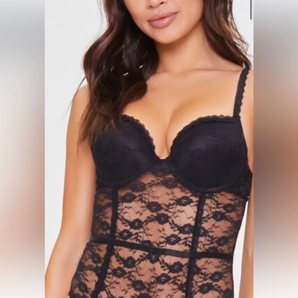 Forever 21 Black Lace Bodysuit